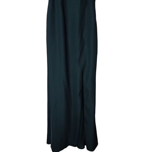NEW Dessy Collection Cutout Open-Back Halter Maxi Dress‎ Scarf Tie Evergreen 4 - Picture 6 of 16